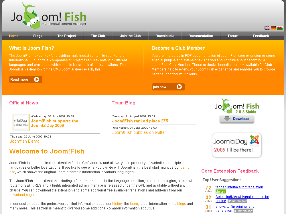 Joom!Fish Multilingual Content Manager