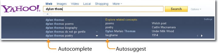 Autocomplete and autosuggest