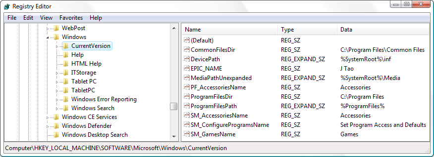 The Registry Editor lets you view and change the contents of the registry