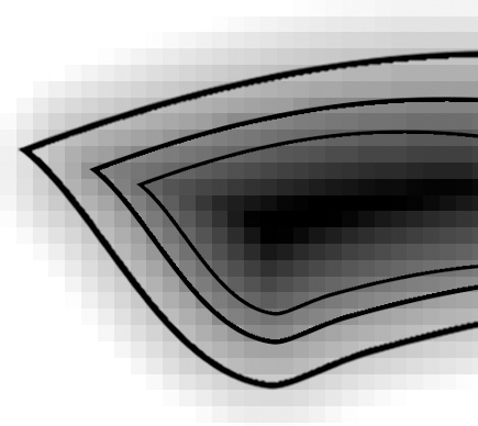 Distance field with edge0 (inner line) and edge1 (outer line)