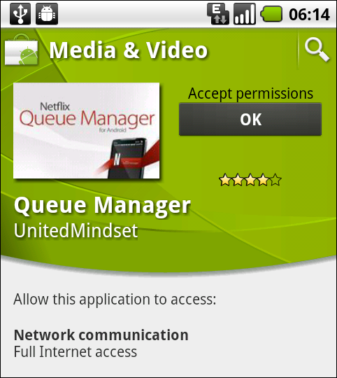 The Queue Manager application before installation