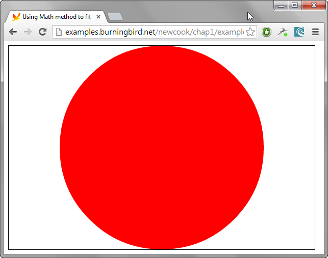 Page with SVG circle fit into rectangular div element
