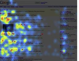 Enquiro eye-tracking results, blended search, 2007