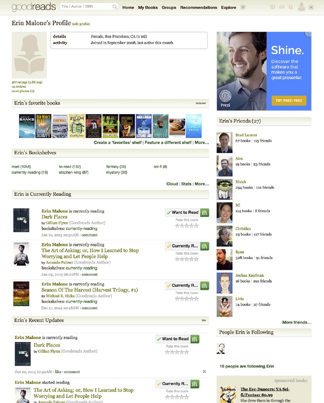 A books-contextual profile on goodreads.com ().