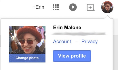 A simple overlay, in Google’s Chrome browser, with which the user can change the image associated with the display name.