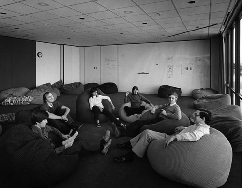 Xerox PARC Computer Science Laboratory (CSL), circa 1980s, where early Internet pioneer and Lab Director Bob Taylor held informal meetings with laboratory students in beanbag chairs.Taylor, BobUbiquitous ComputingWeiser, Markon Ubiquitous ComputingImage courtesy of PARC Research, photo credit Xerox PARC; used with permission.