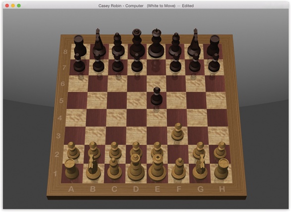 You don’t have to be terribly exact about grabbing the chess pieces when it’s time to make your move. Just click anywhere within a piece’s current square to drag it into a new position on the board (shown here in its Marble incarnation). And why is this chessboard rotated like this? Because you can grab a corner of the board and rotate it in 3-D space. Cool!