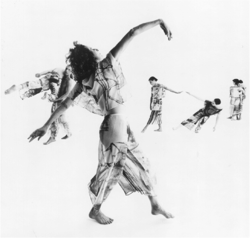 A typically athletic (and aesthetic) performance by the Trisha Brown dance company (Set and Reset, 1996; photo by Chris Callis)