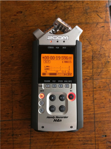 A Zoom brand digital recorder (image courtesy Aaron Day)
