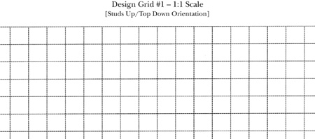 The squares on Grid #1 are all the same size as the top surface of a 1x1 brick.