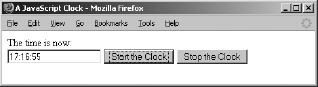 The JavaScript clock running in Firefox