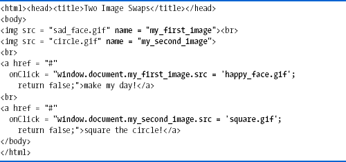 JavaScript for swapping two images