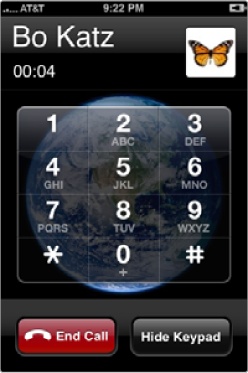 The Keypad screen lets you tap a key to choose a number.