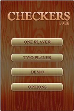 The opening screen for Checkers Free