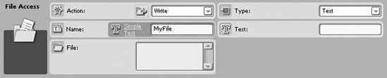 The File Access block’s Configuration Panel
