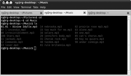 Running multiple shell sessions in tabs within the GNOME Terminal