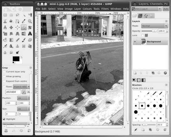 Manipulating a digital image in the GIMP
