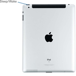 The Sleep/Wake button is located on the corner of the iPad.