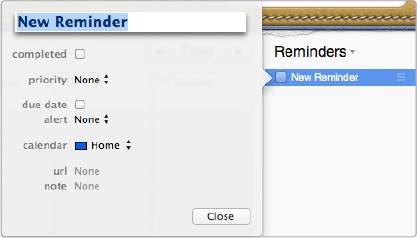 The Edit window lets you modify the details of a reminder.