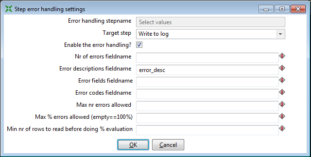 Time for action – configuring the error handling to see the description of the errors
