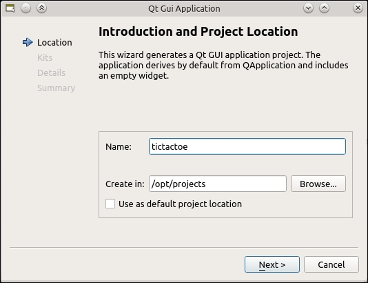 Time for action – creating a Qt Desktop project