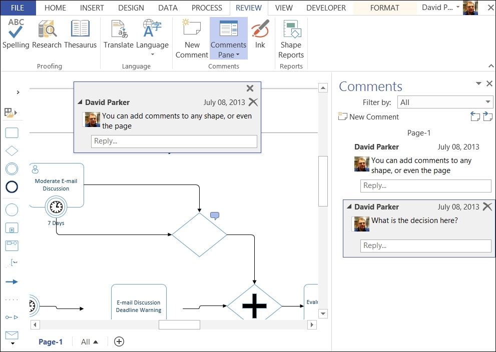 Annotating Visio diagrams with issues