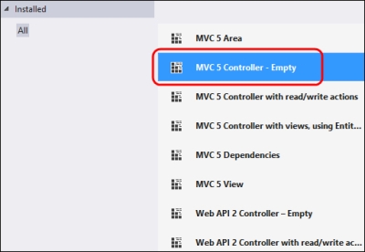 Creating an MVC controller and a related view