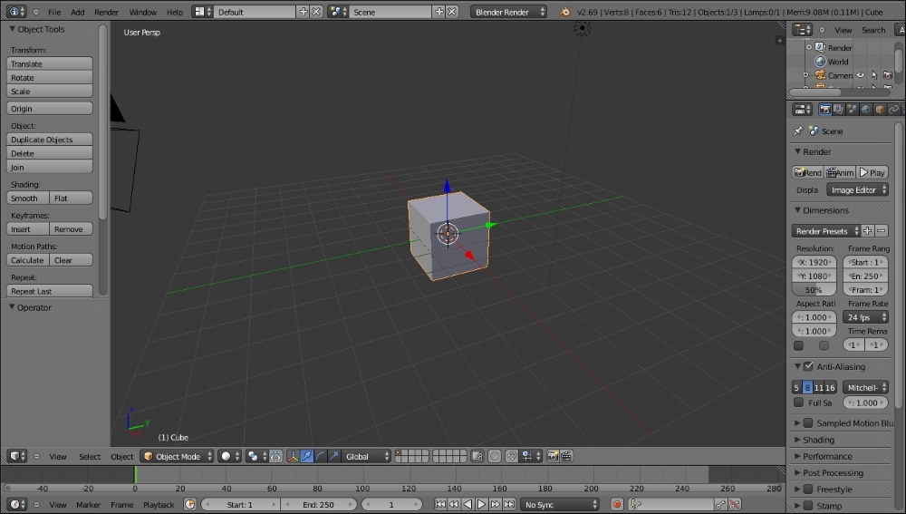 Working with a 3D model of the robot using Blender