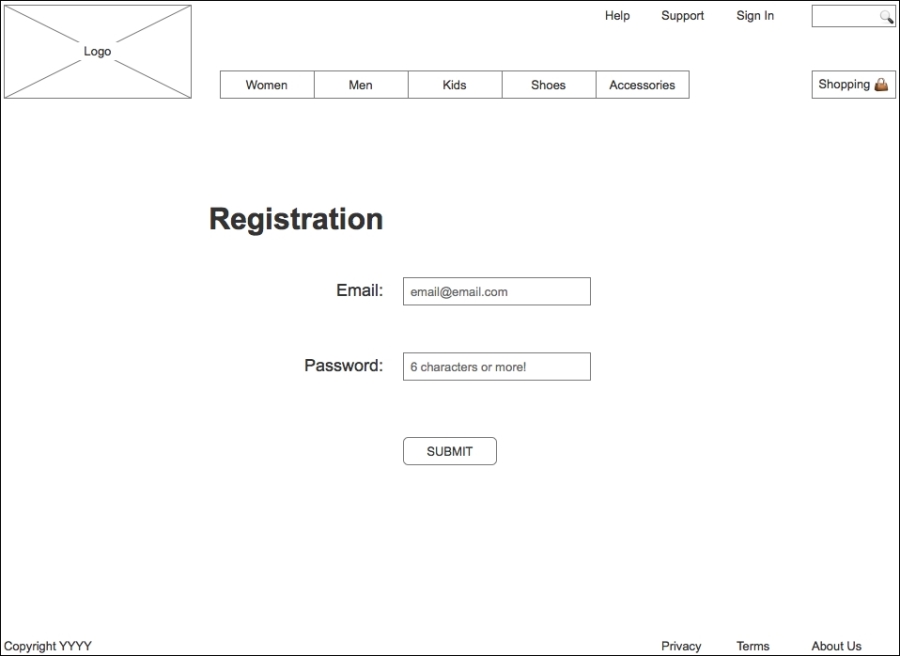 Creating our Registration page