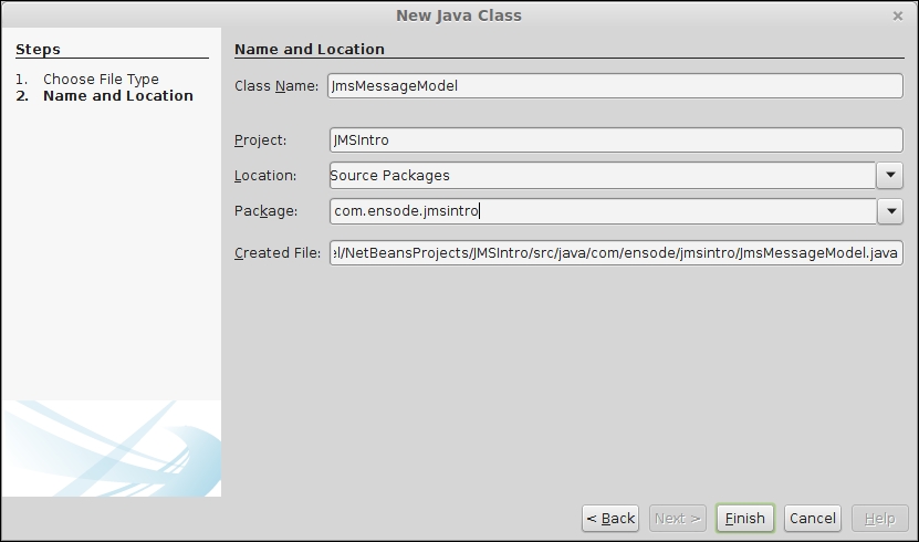 Implementing a JMS message producer