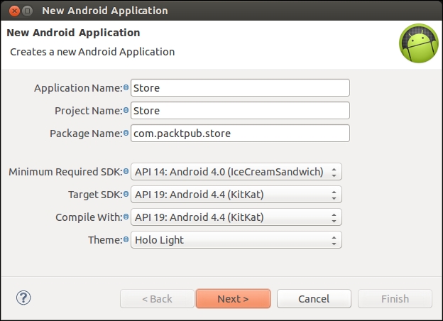 Time for action – creating a native Android project