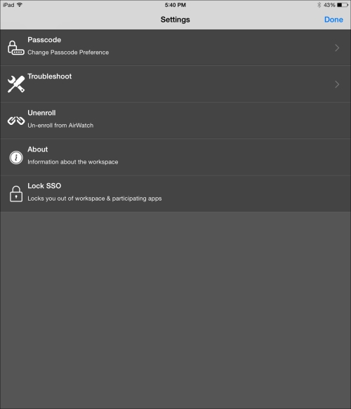 Managing Workspace on your device