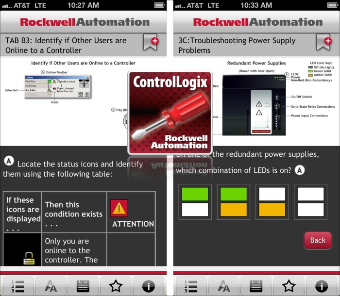 Rockwell troubleshooting application for iPad and iPhone