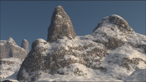 Creating a snowy mountain landscape with procedurals