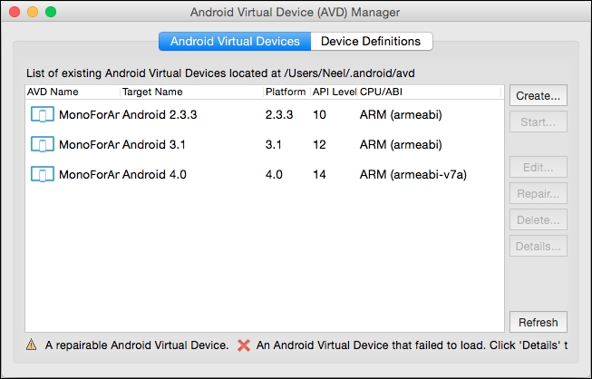 Creating Android Virtual Devices