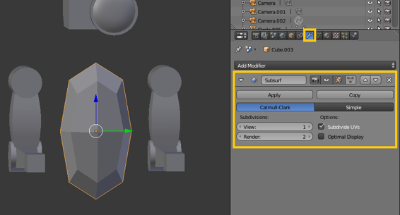 Creating the body with Subdivision Surfacing