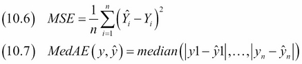 Computing MSE and median absolute error
