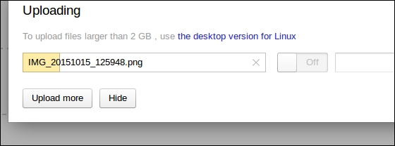 Showing a file upload progress bar