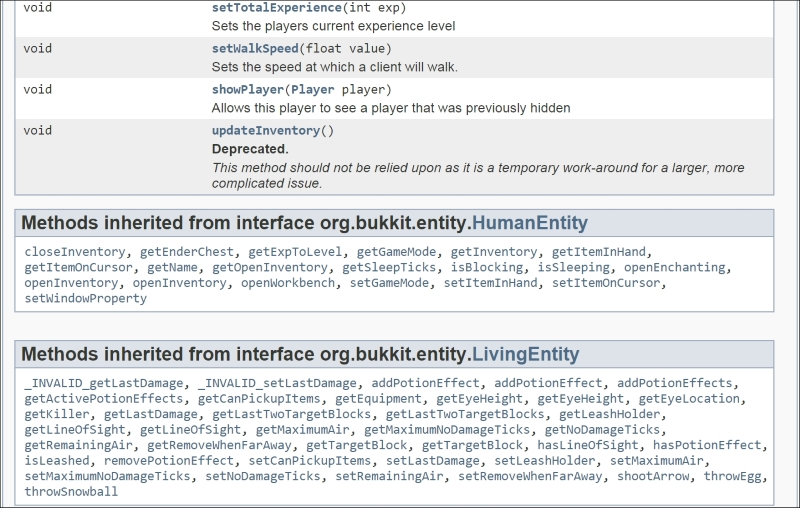 Exploring the Bukkit API
