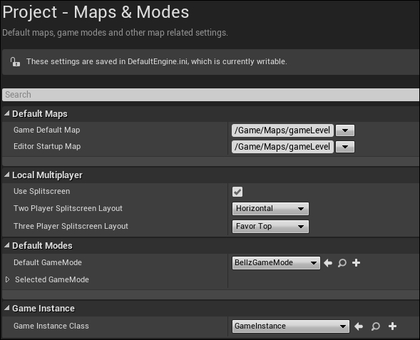 Maps & Modes settings