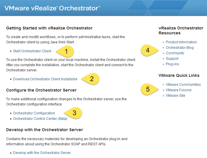 Accessing the Orchestrator home page