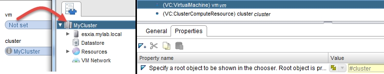 Specify a root object to be shown in the chooser