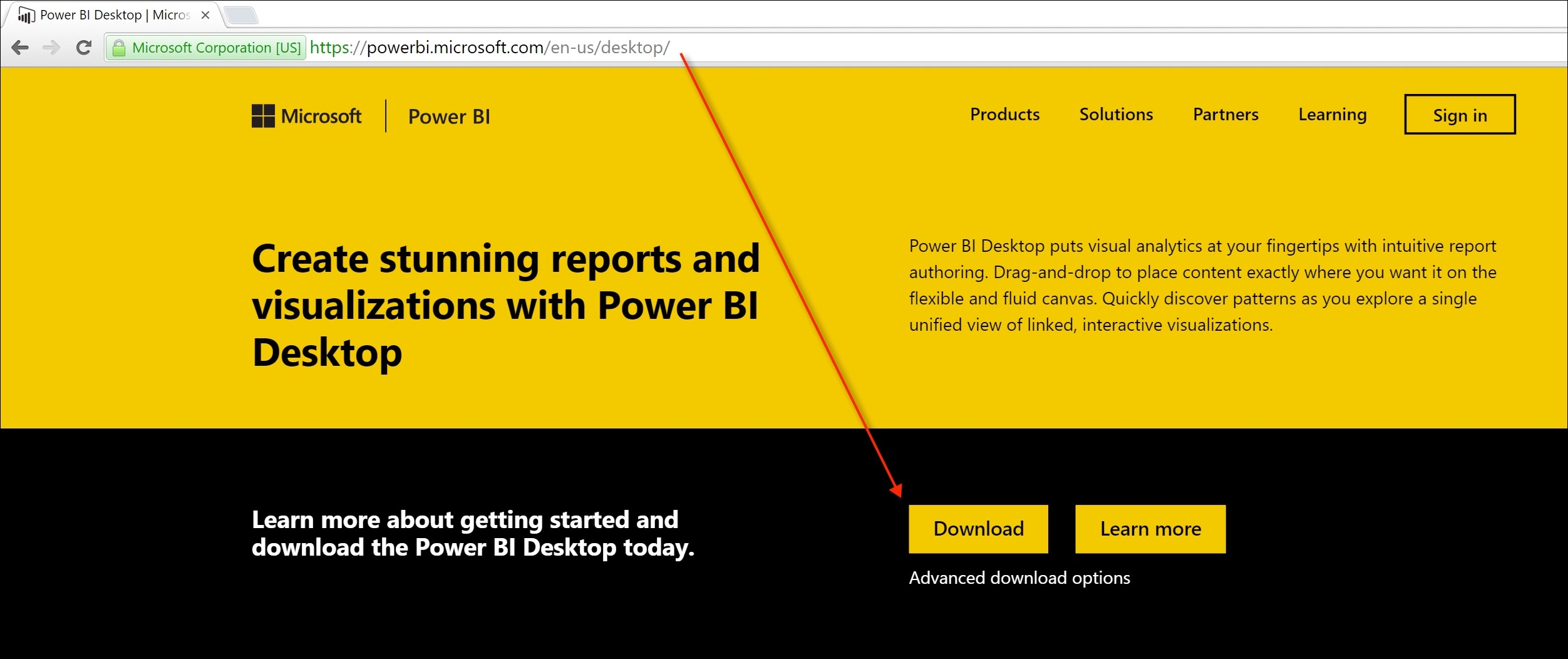 Downloading and installing Microsoft Power BI