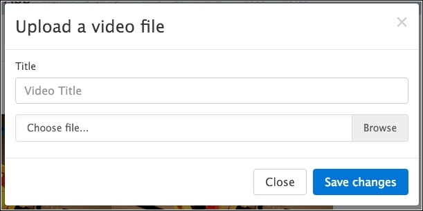 Inserting video files into the application using the upload form