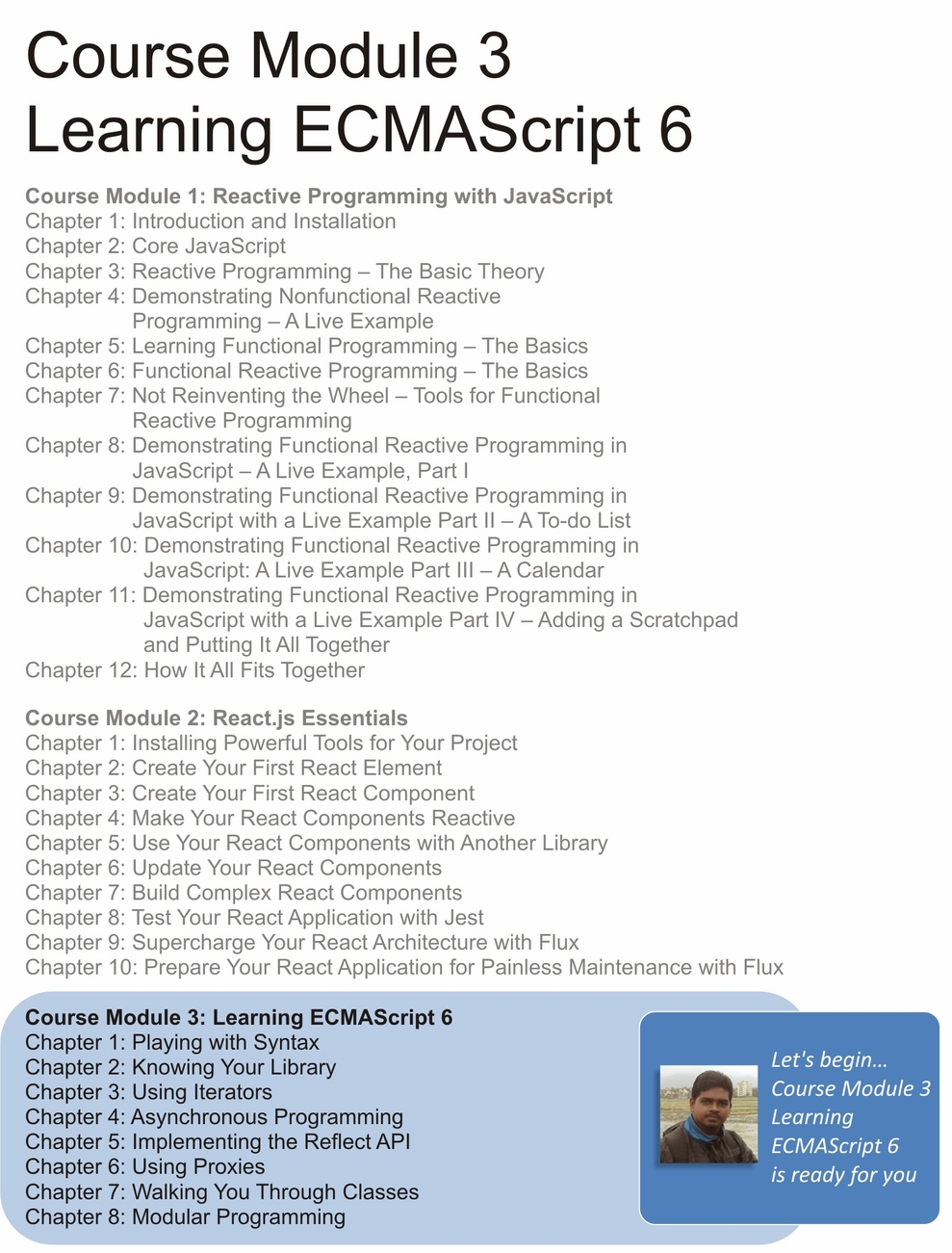 Course Module 3: Learning ECMAScript 6