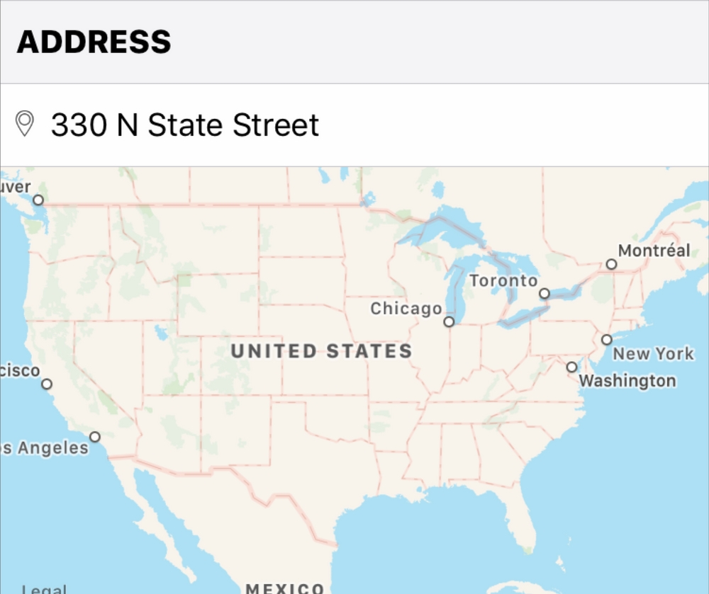 Address section
