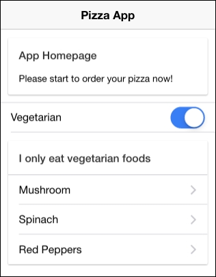 Creating a custom pizza ordering component