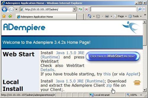 Installing ADempiere on the client side
