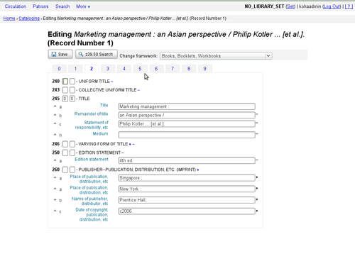 Creating a bibliographic record