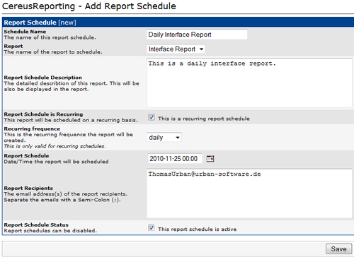 Time for action – scheduling a pre-defined report